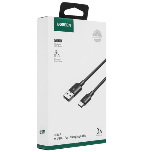 Купить Кабель круглый Ugreen USB Type-C - USB 2.0 Type-A черный 0.5 м  5478784. Характеристики, отзывы и цены в Донецке