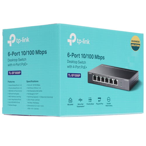 Купить Коммутатор TP-Link TL-SF1006P  8194192. Характеристики, отзывы и цены в Донецке