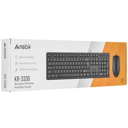Купить Клавиатура+мышь  проводная  A4Tech KK-3330 черный  9172048. Характеристики, отзывы и цены в Донецке
