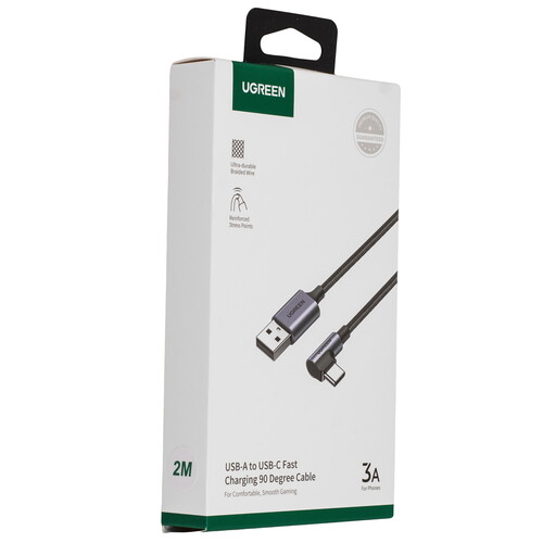 Купить Кабель круглый Ugreen USB Type-C - USB 2.0 Type-A черный 2 м  9983747. Характеристики, отзывы и цены в Донецке