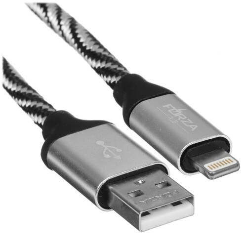 Купить Кабель круглый FORZA Lightning 8-pin - USB 2.0 Type-A серебристый 1 м  5482381. Характеристики, отзывы и цены в Донецке