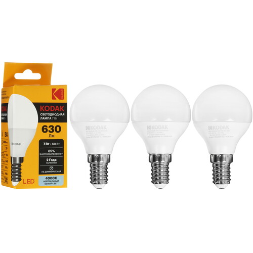 Купить Комплект светодиодных ламп Kodak P45-7W-840-E14  9305929. Характеристики, отзывы и цены в Донецке