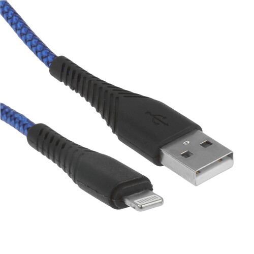 Купить Кабель круглый BoraSCO Lightning 8-pin - USB 2.0 Type-A синий 1 м  5614064. Характеристики, отзывы и цены в Донецке