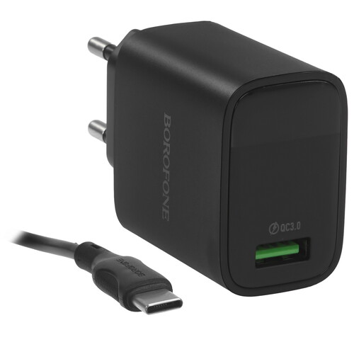 Купить Сетевое зарядное устройство Borofone BA95A черный  5639714. Характеристики, отзывы и цены в Донецке