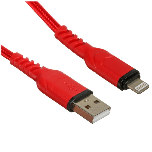 Купить Кабель круглый Hoco Lightning 8-pin - USB 2.0 Type-A красный 1 м  5475124. Характеристики, отзывы и цены в Донецке