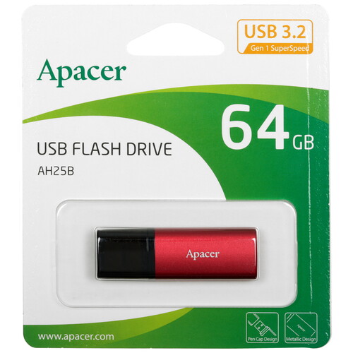 Купить Память USB Flash 64 ГБ Apacer AH25B [AP64GAH25BR-1]  5456203. Характеристики, отзывы и цены в Донецке