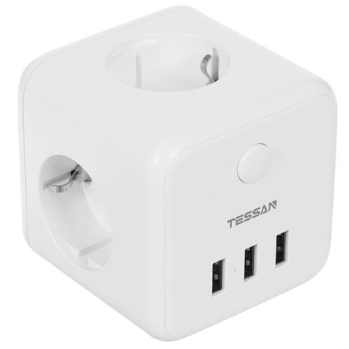 Купить Сетевой фильтр Tessan TS-301 белый  5366295. Характеристики, отзывы и цены в Донецке