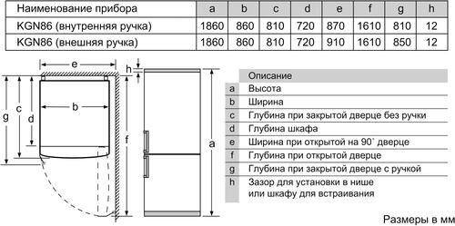 Купить Холодильник с морозильником   Bosch KGN86AW32U белый  9088896. Характеристики, отзывы и цены в Донецке