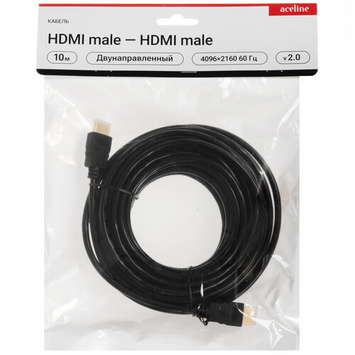 Купить Кабель  Aceline HDMI - HDMI, 10 м  9155099. Характеристики, отзывы и цены в Донецке