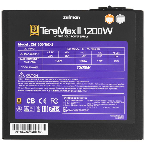 Купить Блок питания ZALMAN TeraMax II 1200W [ZM1200-TMX2] черный  5431596. Характеристики, отзывы и цены в Донецке