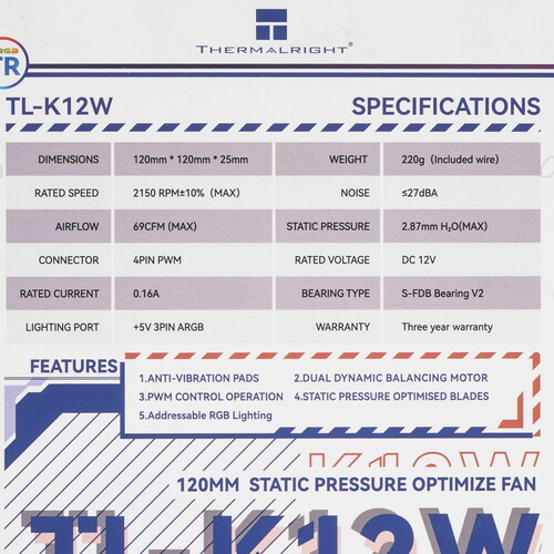 Купить Вентилятор Thermalright TL-K12W  белый  5615635. Характеристики, отзывы и цены в Донецке