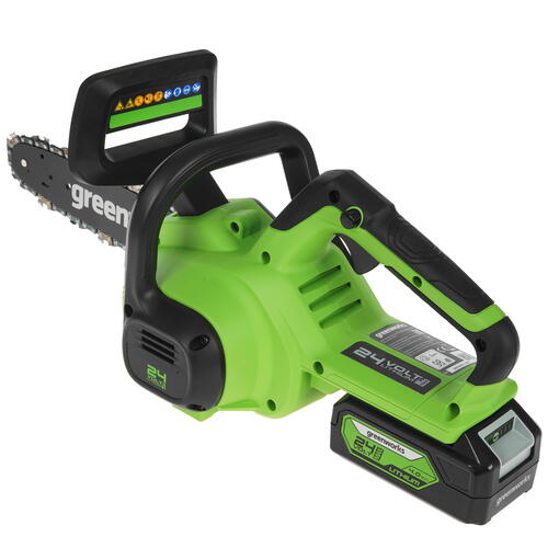 Купить Аккумуляторная цепная пила GreenWorks G24CS25K4  шина - 25 см (10")  5081471. Характеристики, отзывы и цены в Донецке