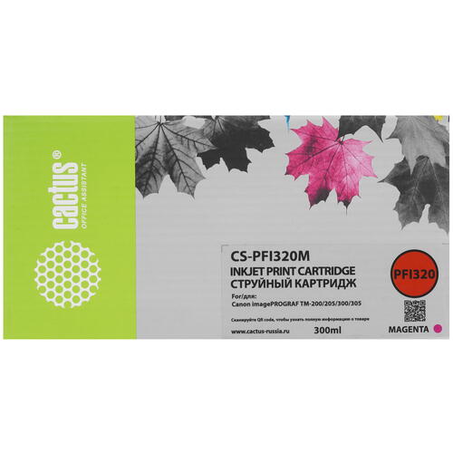 Купить Картридж Cactus CS-PFI320M пурпурный  9926223. Характеристики, отзывы и цены в Донецке