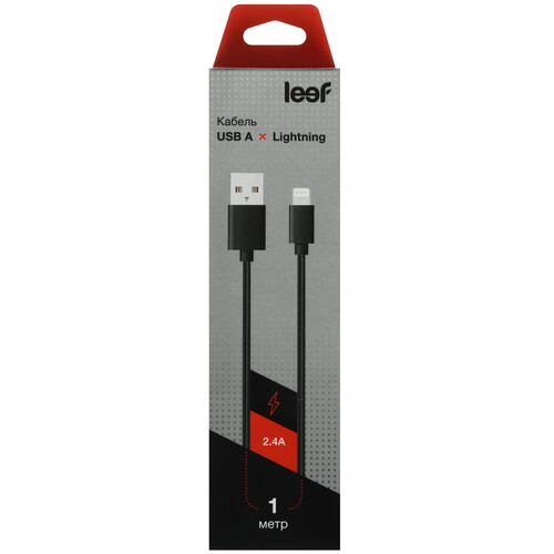 Купить Кабель круглый Leef Lightning 8-pin - USB 2.0 Type-A черный 1 м  5608605. Характеристики, отзывы и цены в Донецке