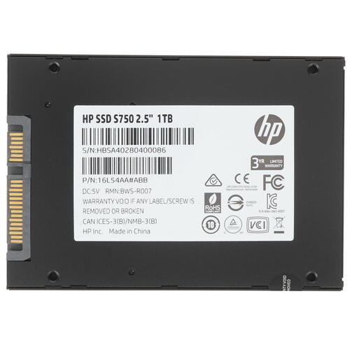 Купить 1000 ГБ 2.5" SATA накопитель HP S750 [16L54AA#ABB]  1684082. Характеристики, отзывы и цены в Донецке