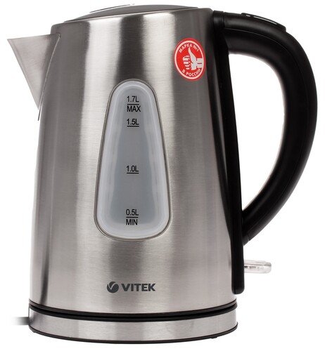 Купить Электрочайник Vitek VT-7007 ST серебристый  7938849. Характеристики, отзывы и цены в Донецке