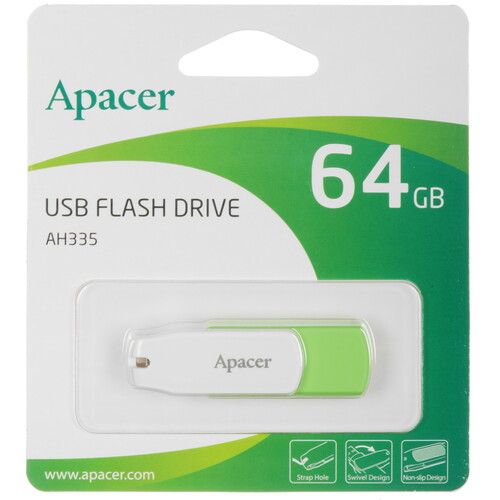 Купить Память USB Flash 64 ГБ Apacer AH335 [AP64GAH335G-1]  4900857. Характеристики, отзывы и цены в Донецке