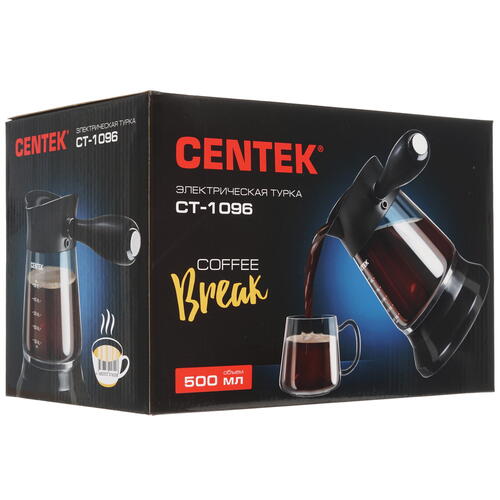 Купить Электрическая турка Centek CT-1096 черный  8171914. Характеристики, отзывы и цены в Донецке