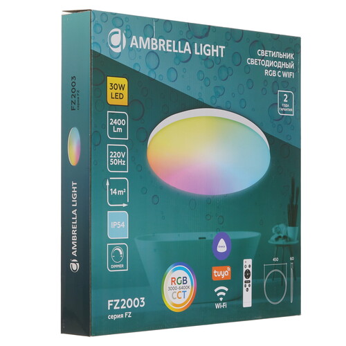Купить Светильник потолочный Ambrella Light FZ2003 WH белый/белый  5620846. Характеристики, отзывы и цены в Донецке