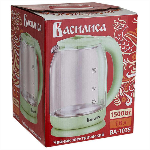 Купить Электрочайник Василиса ВА-1035 зеленый  9050548. Характеристики, отзывы и цены в Донецке