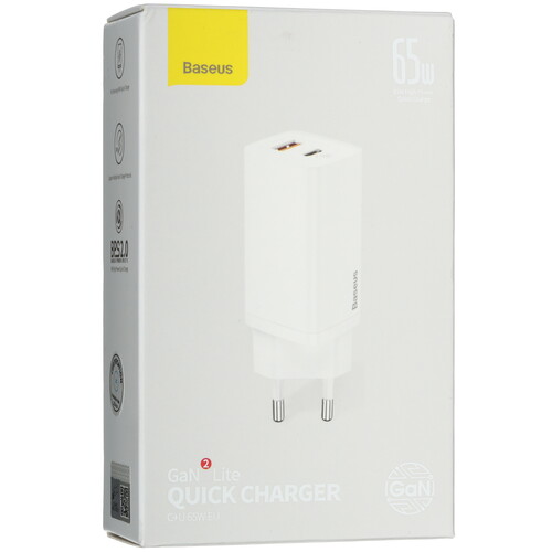 Купить Сетевое зарядное устройство Baseus GaN2 Lite Quick Charger белый  5482555. Характеристики, отзывы и цены в Донецке