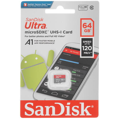 Купить Карта памяти SanDisk Ultra microSDXC 64 ГБ [SDSQUA4-064G-GN6MN]  5071981. Характеристики, отзывы и цены в Донецке