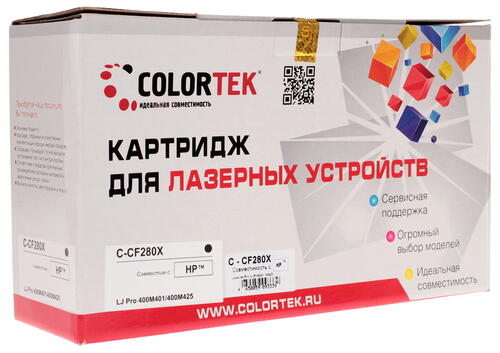 Купить Картридж лазерный Colortek CF280X черный  1076229. Характеристики, отзывы и цены в Донецке