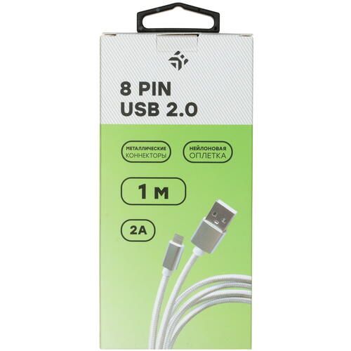Купить Кабель круглый DEXP Lightning 8-pin - USB 2.0 Type-A белый 1 м  4834149. Характеристики, отзывы и цены в Донецке