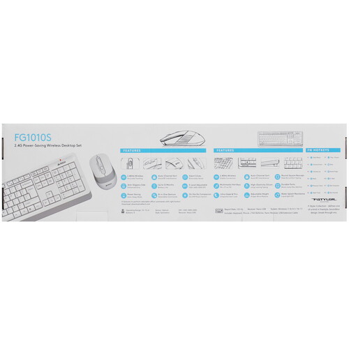 Купить Клавиатура+мышь беспроводная   A4Tech Fstyler FG1010S белый  5418123. Характеристики, отзывы и цены в Донецке