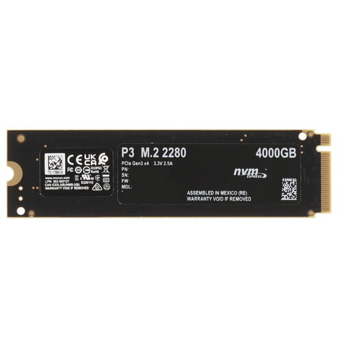 Купить 4000 ГБ M.2 NVMe накопитель Crucial P3 [CT4000P3SSD8]  5605472. Характеристики, отзывы и цены в Донецке