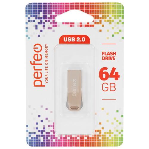 Купить Память USB Flash 64 ГБ Perfeo M13 Metal Series [PF-M13MS064]  9209271. Характеристики, отзывы и цены в Донецке
