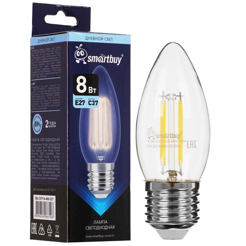 Купить Лампа светодиодная Smartbuy C37-8Вт/4000К/E27  9192652. Характеристики, отзывы и цены в Донецке