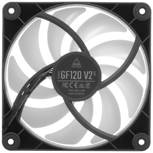 Купить Реверсный вентилятор Montech GF120R V2 ARGB  черный  5633036. Характеристики, отзывы и цены в Донецке