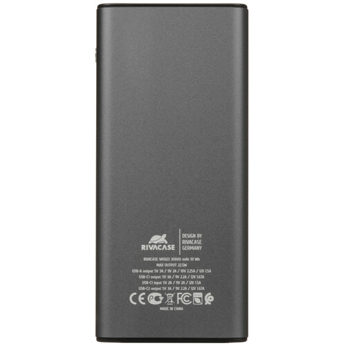 Купить Портативный аккумулятор RIVACASE VA1023 серый  9294451. Характеристики, отзывы и цены в Донецке