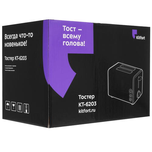 Купить Тостер Kitfort КТ-6203 серебристый  9061634. Характеристики, отзывы и цены в Донецке