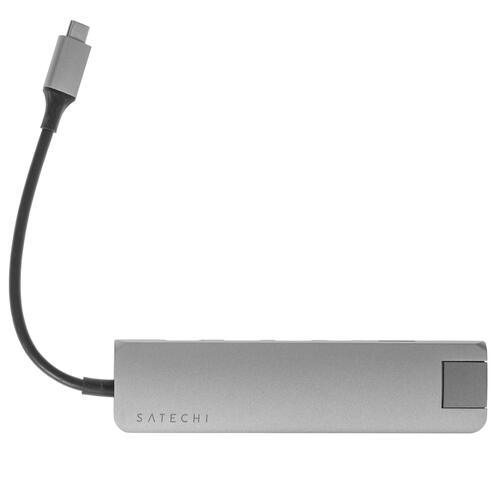 Купить Док-станция Satechi Type-C Slim Multiport with Ethernet Adapter серый  9073308. Характеристики, отзывы и цены в Донецке