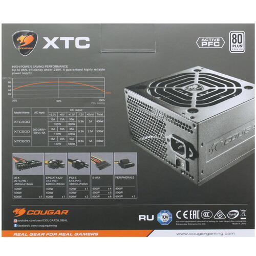 Купить Блок питания Cougar XTC600  1690954. Характеристики, отзывы и цены в Донецке