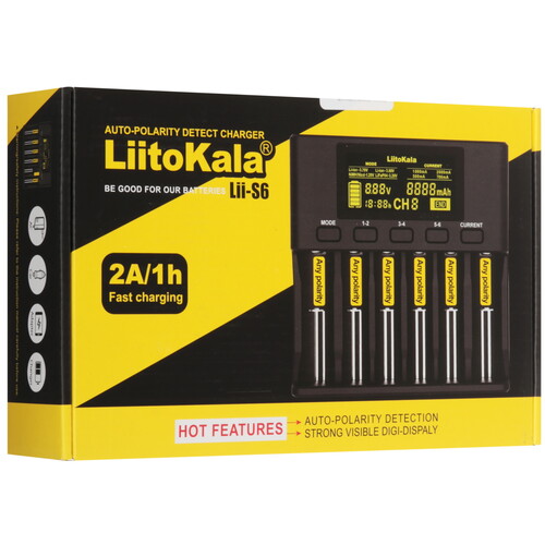 Купить Зарядное устройство LiitoKala Lii-S6 EU+Carcable  9212337. Характеристики, отзывы и цены в Донецке