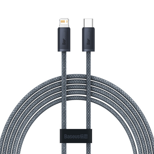 Купить Кабель круглый Baseus Lightning 8-pin - USB Type-C серый 2 м  9260668. Характеристики, отзывы и цены в Донецке