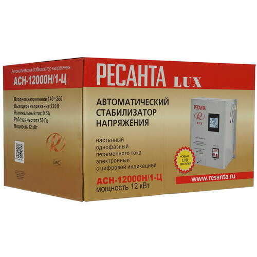 Купить Стабилизатор напряжения Ресанта АСН-12000 Н/1-Ц Lux  1026067. Характеристики, отзывы и цены в Донецке