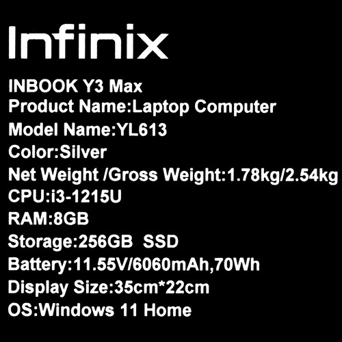 Купить 16" Ноутбук Infinix InBook Y3 MAX YL613 серебристый  5433663. Характеристики, отзывы и цены в Донецке