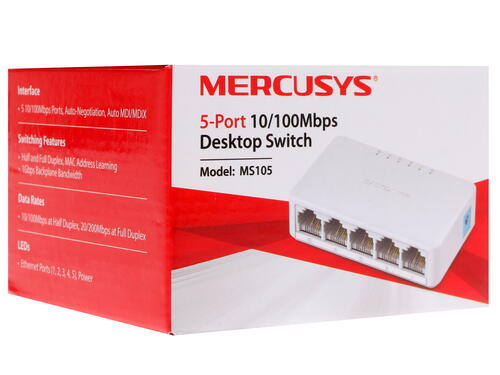 Купить Коммутатор Mercusys MS105  1167979. Характеристики, отзывы и цены в Донецке