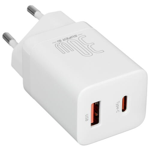Купить Сетевое зарядное устройство Baseus Super Si Pro Quick Charger белый  5073004. Характеристики, отзывы и цены в Донецке