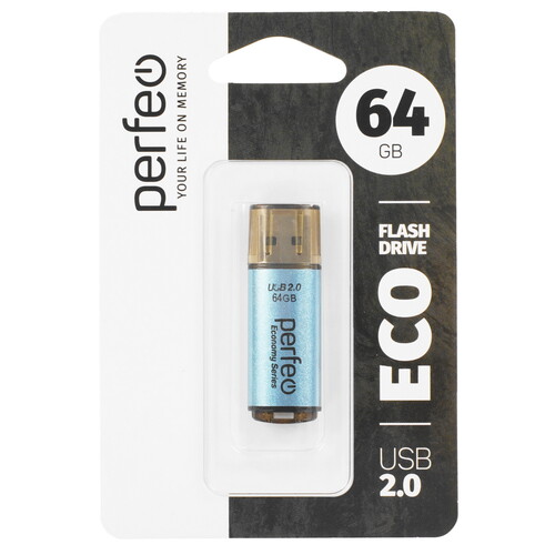 Купить Память USB Flash 64 ГБ Perfeo E04 Economy Series [PF-E04N064ES]  9209200. Характеристики, отзывы и цены в Донецке