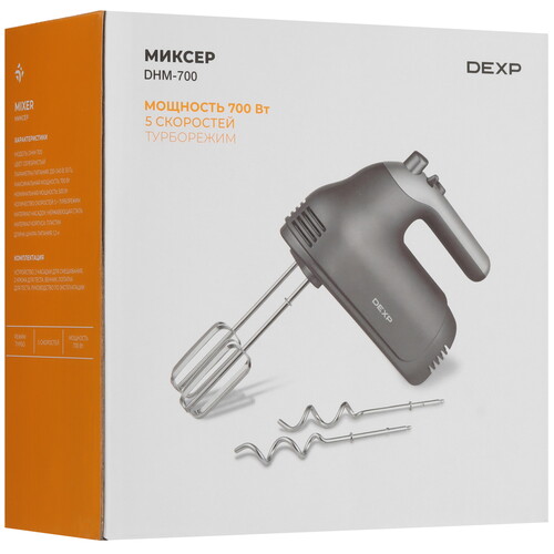 Купить Миксер DEXP DHM-700 серебристый  9132112. Характеристики, отзывы и цены в Донецке