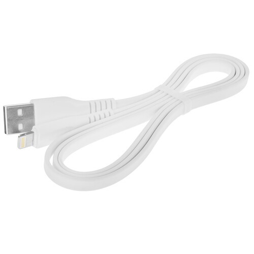 Купить Кабель плоский Borofone Lightning 8-pin - USB 2.0 Type-A белый 1 м  9244383. Характеристики, отзывы и цены в Донецке