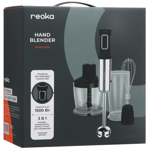 Купить Блендер погружной Reoka RKHB-S1503 черный  9058720. Характеристики, отзывы и цены в Донецке