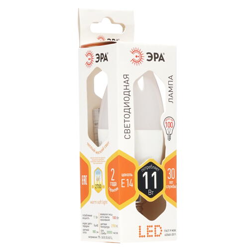 Купить Лампа светодиодная ЭРА LED E14/B35/11w/827  1361460. Характеристики, отзывы и цены в Донецке