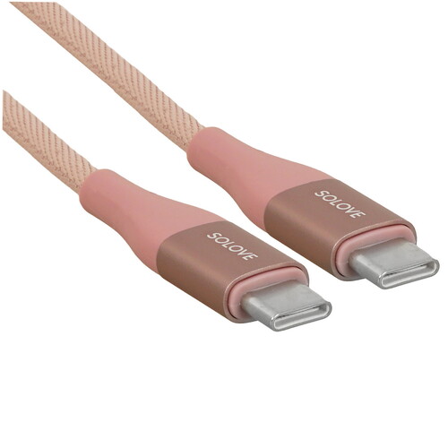 Купить Кабель круглый SOLOVE USB Type-C - USB Type-C розовый 1 м  5479994. Характеристики, отзывы и цены в Донецке