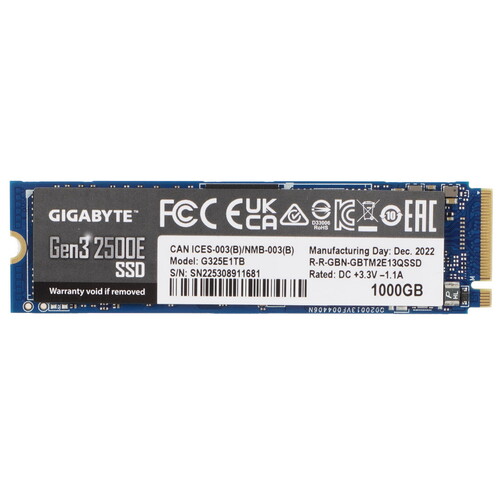 Купить 1000 ГБ M.2 NVMe накопитель GIGABYTE AORUS Gen3 2500E  5099047. Характеристики, отзывы и цены в Донецке